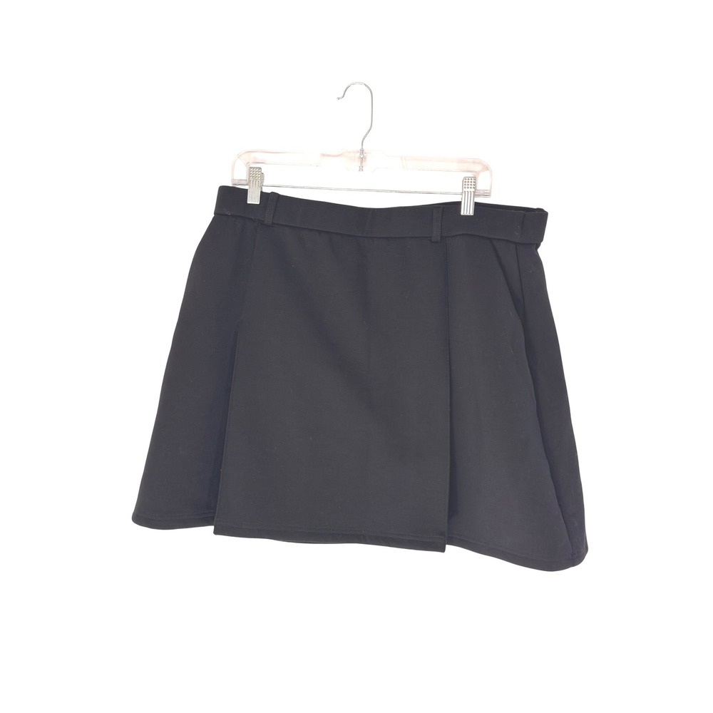 OGL Skirt Black Pull On Stretch Mini Performance‎ Pleated Basic Casual XL